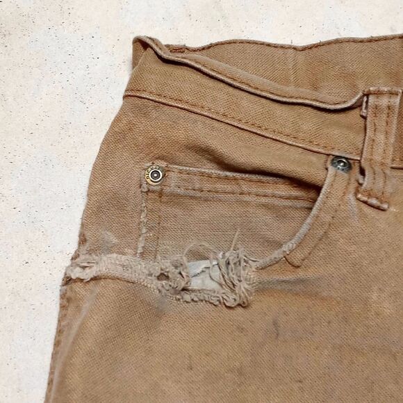 Dickies Distressed Thrashed Grunge Tan Carpenter Work Wear Pants - Mens 36x32 - Picture 3 of 11